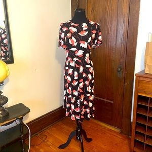 ModCloth Pink Leaf Print Dress 1X